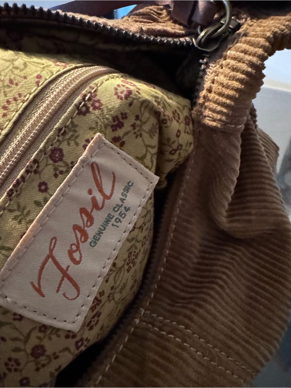 Fossil Brown Corduroy Shoulder Bag - Picture 4 of 4